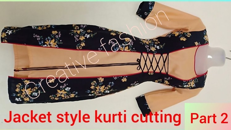 Beautiful double layer jacket style kurti tutorial part 2