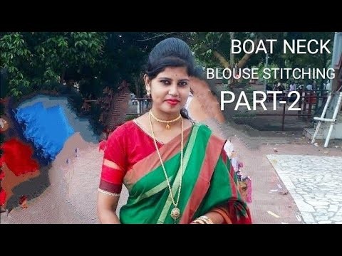 Boat neck blouse perfect stitching method step by step.back hook(part-2)