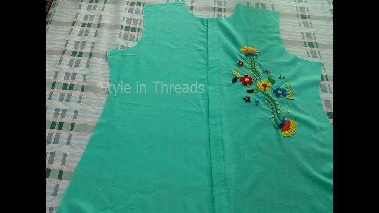 Button up shirt with embroidery, Part-1, cutting