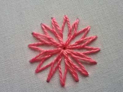 Chemanthi stitch embroidery  variation 1(flower stitch 2)