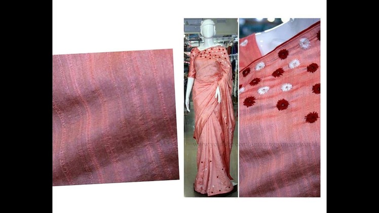 Converting Old Plain Sari  to New Designer Sari - Very Simple & Easy | Home  Decor