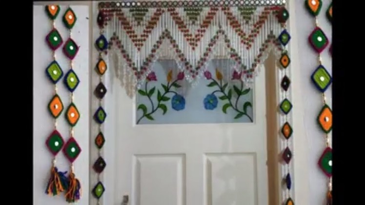 DIY - DOOR HANGING TORAN MAKING CRAFT IDEA || DOOR SIDE LONG TORAN MAKING FLOWER TORAN AT HOME