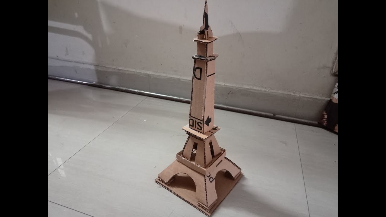 DIY: How to make Eiffel tower using cardboard - best out of waste