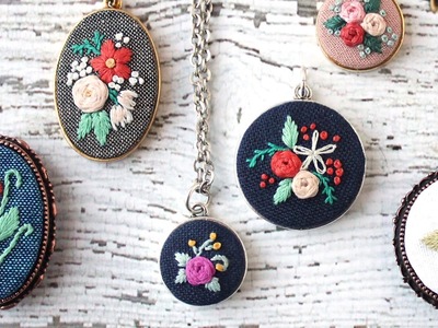Embroidery Necklaces - How to put embroidery in a necklace