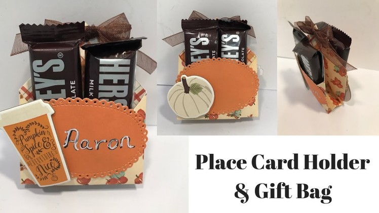 Fall Place Card Holder.Double Gift Bag