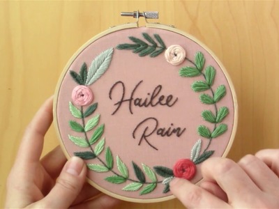 Floral Name Embroidery Hoop - Video 2, Stem Stitch