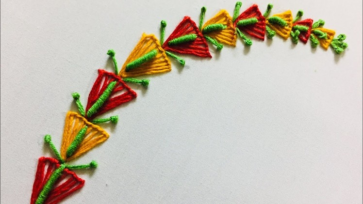 Hand Embroidery border design by nakshi design art