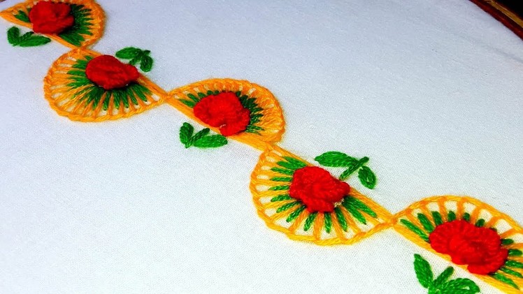 Hand Embroidery :  border design for saree.