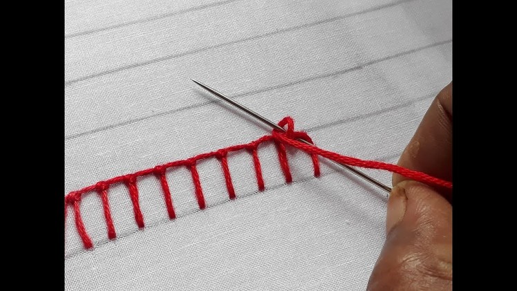 Hand Embroidery Button hole knot stitch | Button hole tutorial