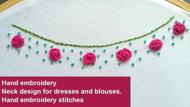 Hand Embroidery Designs For Neck | neckline design for dresses | Embroidery Designs