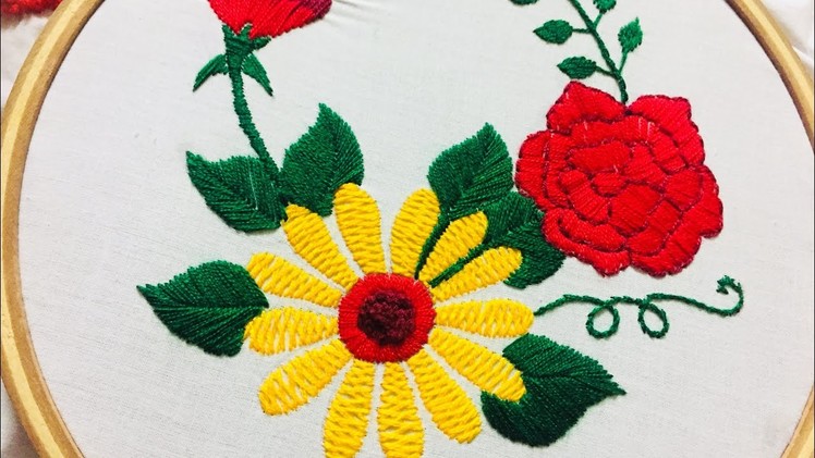 Hand embroidery flower embroidery design by nakshi design art
