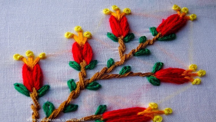 Hand Embroidery Flower | fly stitch| lazy daisy stitch hand embroidery