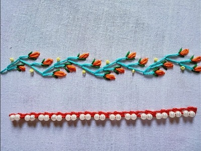 Hand embroidery.Hand embroidery 2 border lines for beginners.Part-15