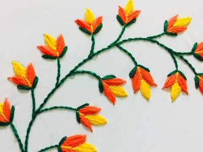 Hand Embroidery lazy daisy stitch by nakshi design art