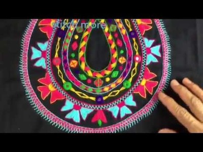 Hand embroidery Neckline Balochi stitch embroidery design