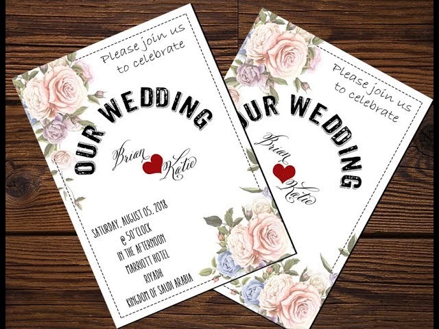 How to create Simple Wedding invitation using Adobe Photoshop CC 2015