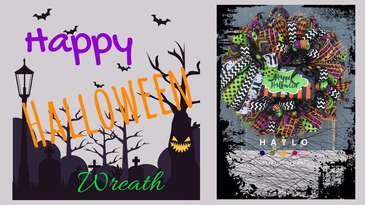 How to Make a Pouf (Poof) with Ruffle Deco Mesh Whimsical Halloween Wreath (2018)