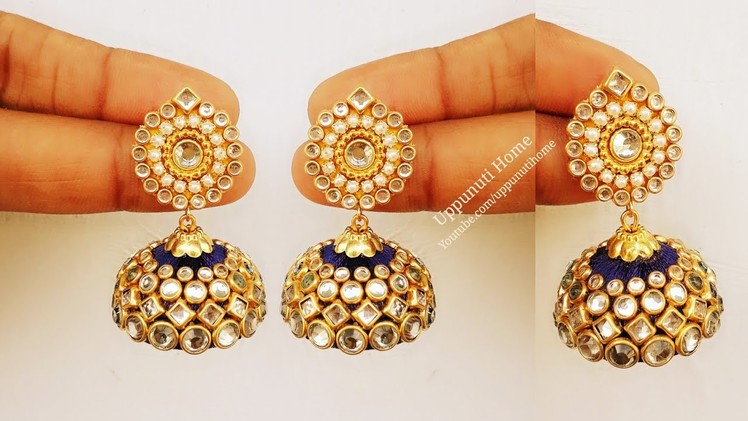 How To Make Beautiful Silk Thread Earrings At Home | Jhumkas Diy | Jewelry Making | uppunutihome