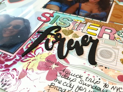 Mixed Media Scrapbook Layout: Sisters forever