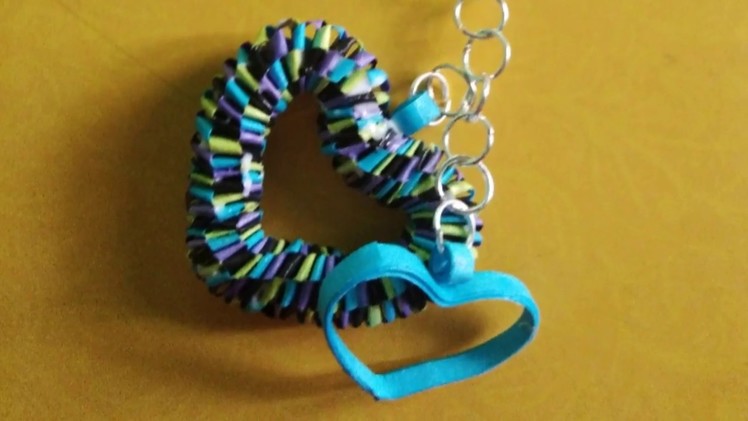 Quilled heart shaped keychain