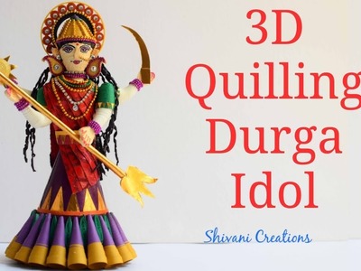 Quilling Durga Idol. 3D Quilling Goddess. Maa Durga Idol