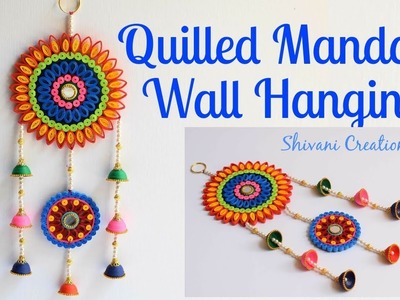 Quilling Mandala Wall-hanging for Diwali. Diwali Decoration Ideas. Quilling Dream Catcher