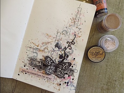 Stamping on Magical powder- mixed media technique for Lindy's Gang