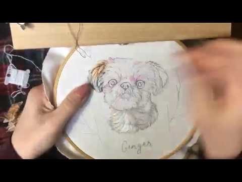 Thread Painting Fluffy Dog Ears - Stitching Sabbatical