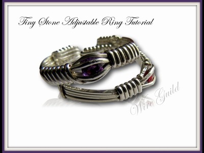 Tiny Stone Adjustable Ring  - A Wire Wrap Tutorial