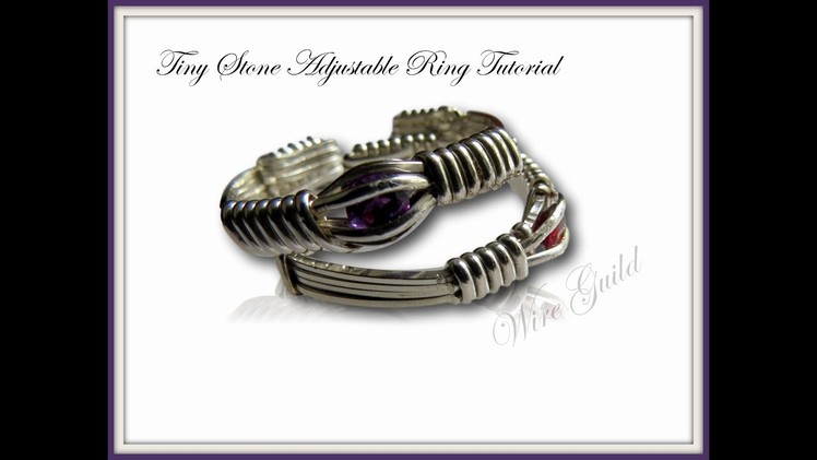 Tiny Stone Adjustable Ring  - A Wire Wrap Tutorial