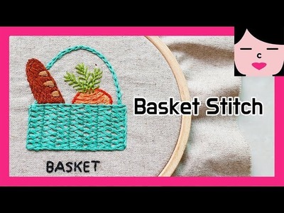 프랑스자수 바스켓 스티치 장바구니 수놓기 basket stitch hand embroidery