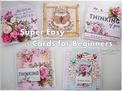 5 Super Easy for Beginners Cardmaking Tutorial ♡ Maremi's Small Art ♡