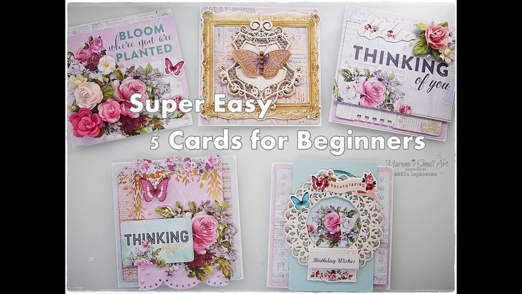5 Super Easy for Beginners Cardmaking Tutorial ♡ Maremi's Small Art ♡
