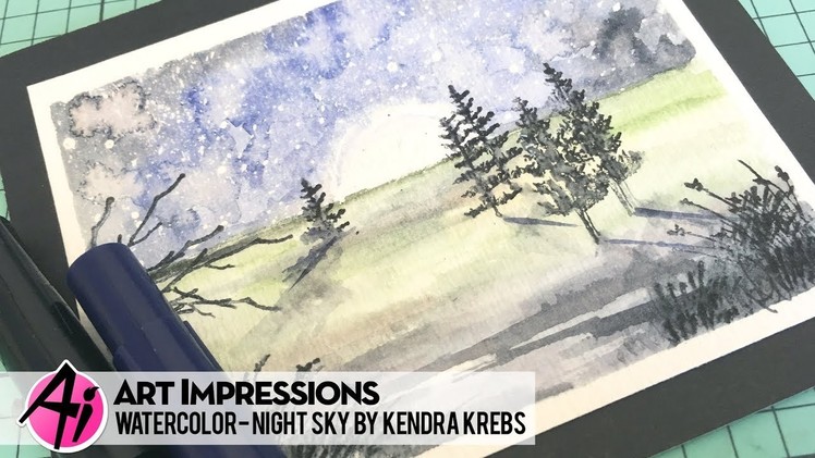 Ai Watercolor - Night Sky by Kendra Krebs