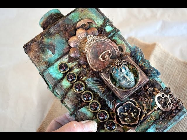 Altered Bottle- Rust & Patina Effect - Made for Mixed Media Place-Finnabair