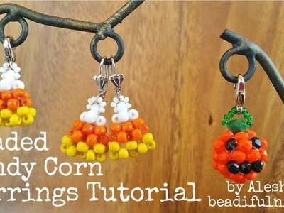 Beaded Candy Corn Earrings Tutorial