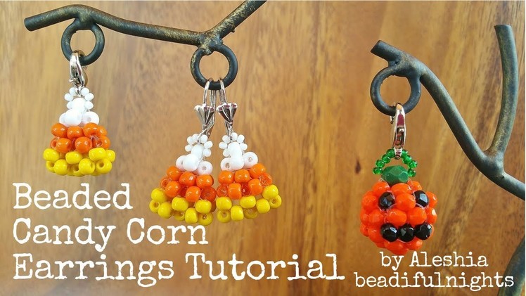 Beaded Candy Corn Earrings Tutorial