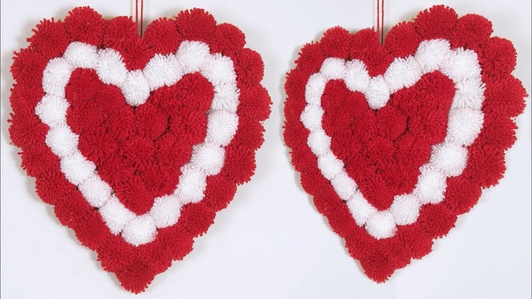 Beautiful Heart Shaped Wall Decor Showpiece || Wall Hanging Making Using Woolen || Home Decoration