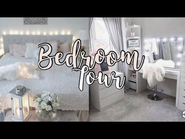 BEDROOM TOUR!!! WHITE & PINK DECOR ???? | lottieloves