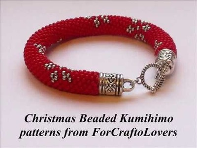 Christmas beaded kumihimo patterns from ForCraftoLovers