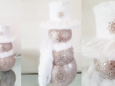 DIY | BLING & GLAM SNOWMAN | USING A WINE GLASS | INEXPENSIVE CREATIVE DIY
