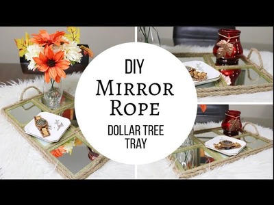 DIY DOLLAR TREE MIRROR ROPE TRAY
