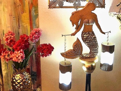 Diy Floor Lamp| Mermaid Lamp| Quick and Easy Abstract Mermaid Lighting Idea.