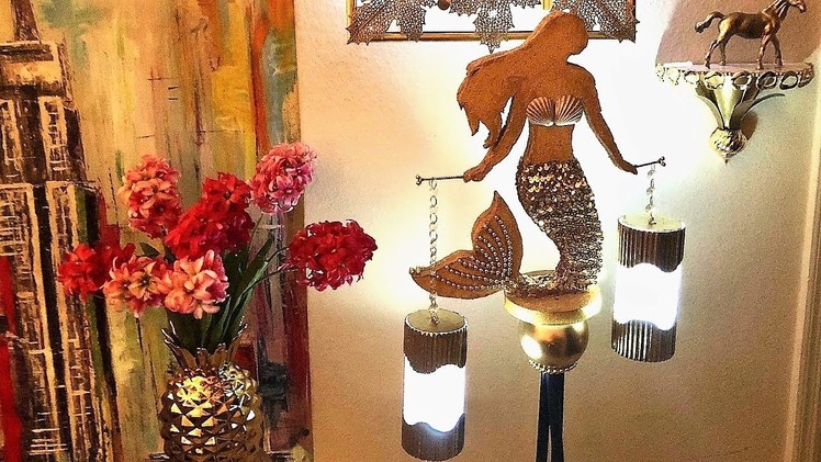 Diy Floor Lamp| Mermaid Lamp| Quick and Easy Abstract Mermaid Lighting Idea.