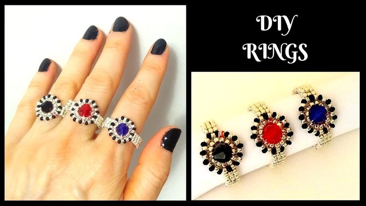 DIY gorgeous beaded rings.  Beaded ring tutorial