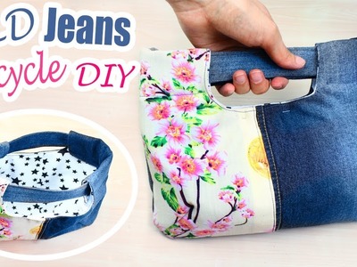 DIY PURSE BAG FROM OLD JEANS. Jeans Recycle Creative Idea 2018
