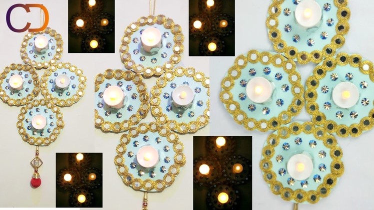 DIY Unique Light Wall Hanging Idea I Best out of Waste Craft I Creative Diaries
