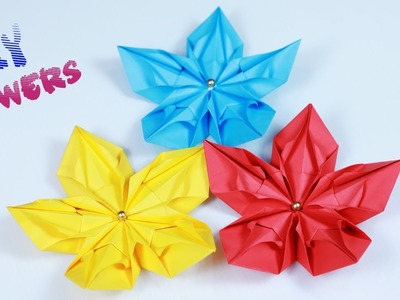 Easy Paper Flowers  || Paper Flower making || Origami Paper Flowers || Paper Girl