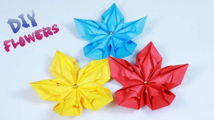 Easy Paper Flowers  || Paper Flower making || Origami Paper Flowers || Paper Girl