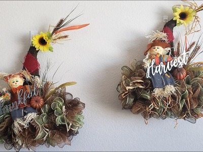 Fall scarecrow hat wreath